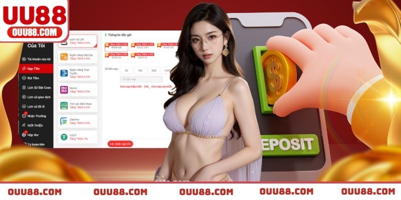 Chọn phương thức nạp tiền UU88 để điền dữ liệu tương ứng